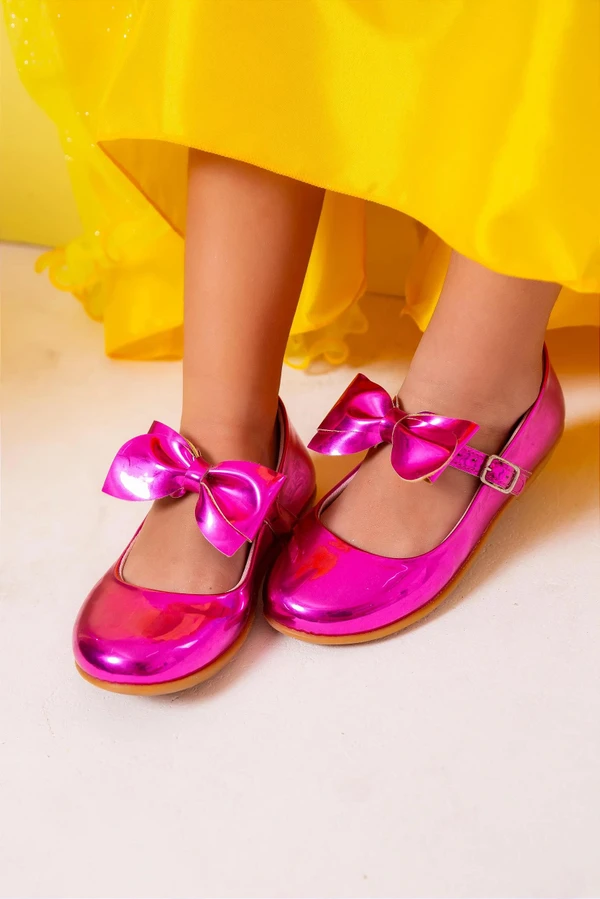 Sapatilha Doce Pé - Laço Pink Metalizado