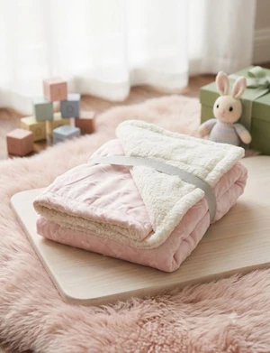 COBERTOR DOTS ESTAMPADO CHEVRON ROSA LAÇO BEBE 16275