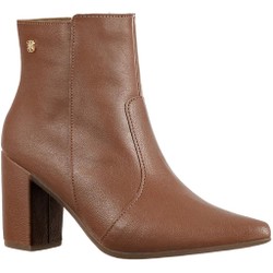 Bota feminina bico fino salto alto com zíper