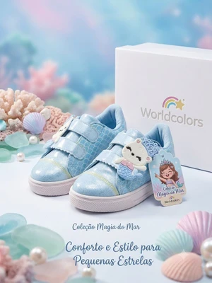 TENIS INFANTIL MENINA DANCE KIDS AZUL CEU WORLDCOLOR 135003 (AVARIA)