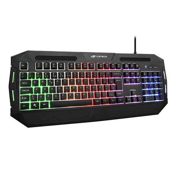 Teclado Gamer C3Tech KG-80 USB ABNT2 RGB Preto