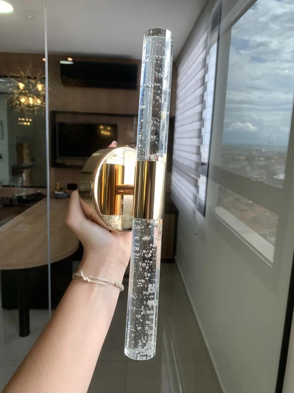 Luminária Arandela Dourada Cristal