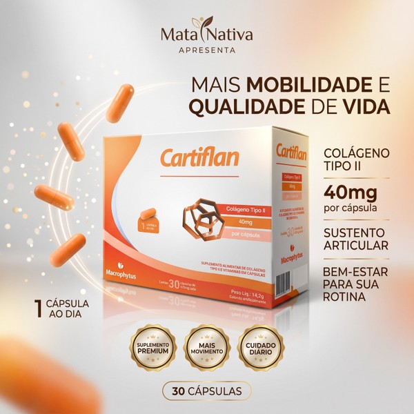 Combo Promocional Anti-flamatório 1 Cartiflan c/30 cápsulas + 1 Gel Cartilagem de Tubarão 240gr
