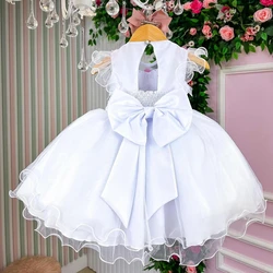 Vestido Luxo com Aplicações de Borboleta - Jardim Encantado - Branco 