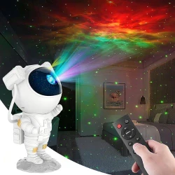 Projetor Astronauta Galáxia com Luz Estrelada e Controle Remoto