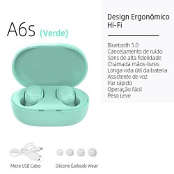 E7S TWS HiFi Fone De Ouvido Bluetooth 5.0 Sem Fio Com Cancelamento De Ruído Display LED A6s E6s