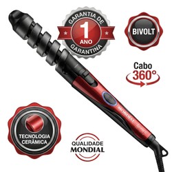 Modelador de Cachos Spiral Infinity, Vermelho/Preto, Bivolt - EM-05