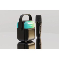 Caixa De Som 5w Karaokê Com Microfones Familia Ktv Koleer S885