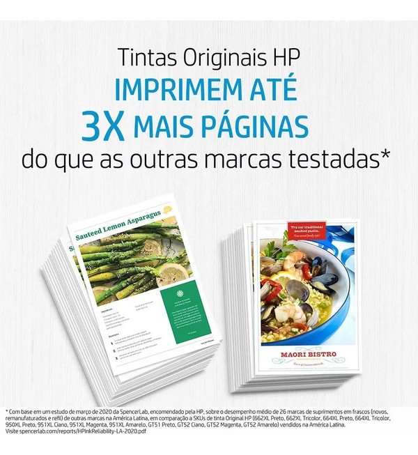 Refil de Tinta HP Amarelo - GT52