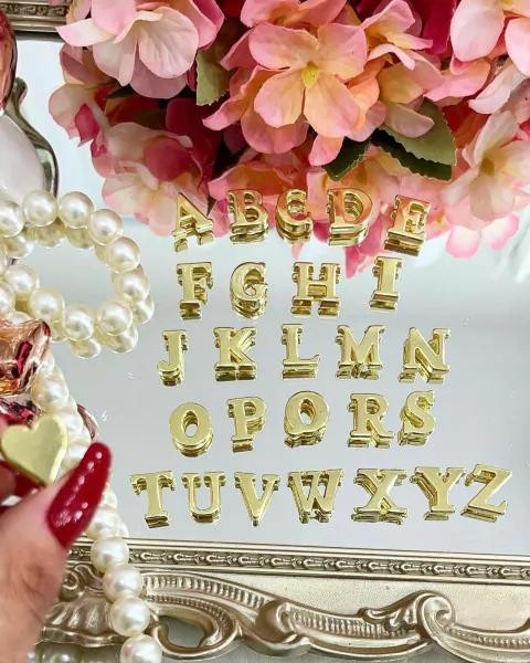 Letras Douradas Alfabeto para Personalizar
