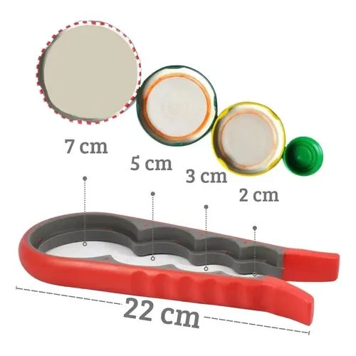 Abridor de Tampas Multifuncional em Silicone para Potes e Garrafas
