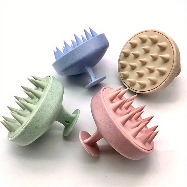 Escova de shampoo de silicone, escova de massagem corporal, banho, chuveiro, salão de cabeleireiro, ferramenta de massagem do couro cabeludo, pente de lavagem de cabelo, 1 peça