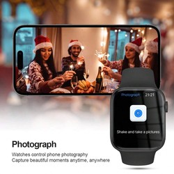 Relógio Inteligente de Silicone Unissex, com Suporte para Chamadas de Telefone, Podômetro, Contagem de Calorias, Alarme, Lembretes de Chamada/Mensagem, Tela Sensível ao Toque Full 2,01, Compatível com Android e iOS, Presente d