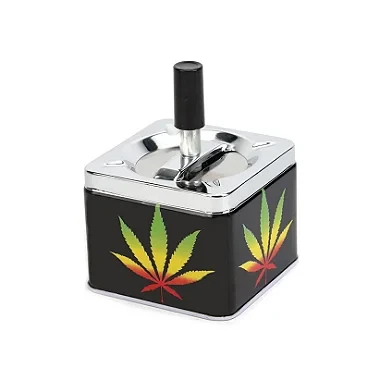 Cinzeiro de Alumínio com Tampa Giratória Quadrado - Hemp