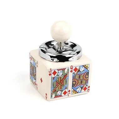Cinzeiro de Cerâmica Para Cigarro - Cartas Ouro