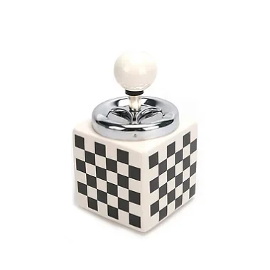 Cinzeiro de Cerâmica para Cigarro Quadrado - Preto e Branco