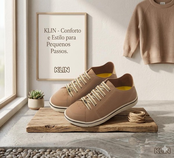 469204 SAPATO FLYER TAUPE KLIN BEGE