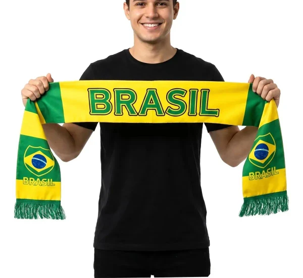 Cachecol Seleção Brasileira Verde e Amarelo Copa do Mundo – Grande