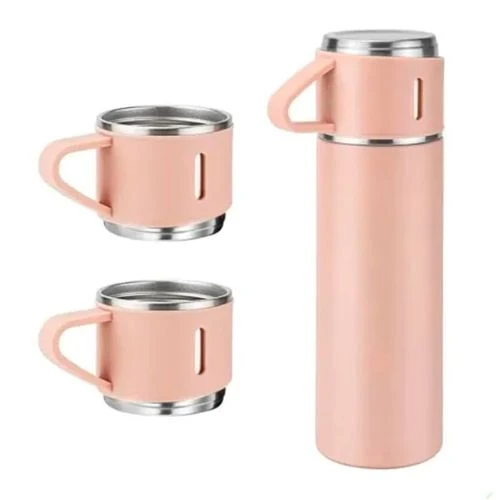 Garrafa Térmica 500ml em Aço Inoxidável com 3 Xícaras
