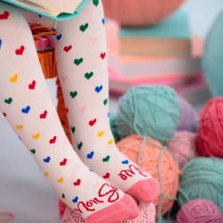 22006 MEIA CALÇA INFANTIL MON SUCRE INVERNO CORAÇÕES BRANCA 