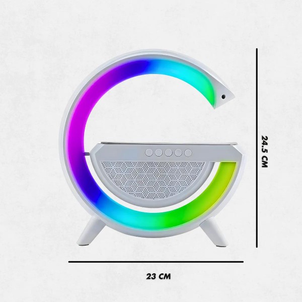 Luminária Inteligente com Caixa De Som e Carregador Indução