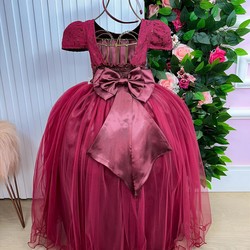 Vestido Luxuoso Longo Rendando – Marsala