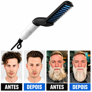 Pente Alisador de Cabelo e Barba Masculino Elétrico Bivolt
