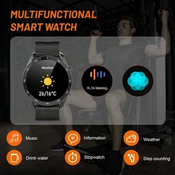 1 peça Relógio Inteligente Esportivo Touch Screen Completo de 1,53 polegadas para Homens e Mulheres, com funções de Chamada/Atendimento, Podômetro, Controle de Calorias, Múltiplos Modos Esportivos, Alarme, Alerta de Notificação, Compatível com Android e i