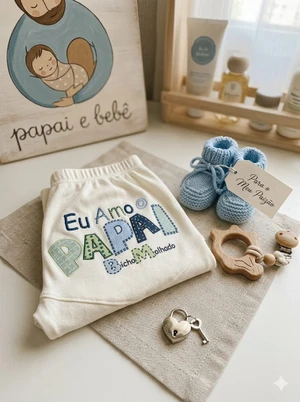 CALCA BICHO MOLHADO EU AMO PAPAI CREME