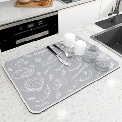 Esteira de secagem antiderrapante para cozinha, Super Absorvente, Esteira de secagem grande para café, Secagem rápida, Almofada de drenagem do banheiro