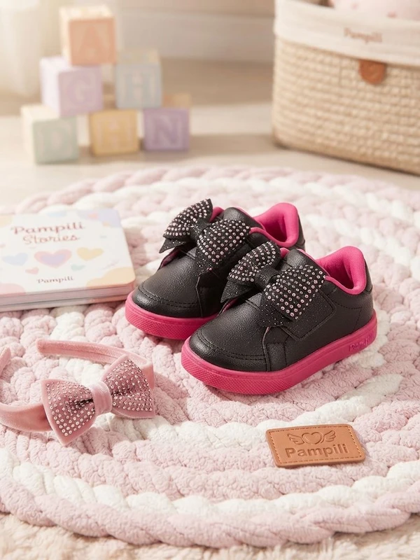 TENIS PAMPILI LILY PRETO/PINK 660020 