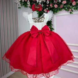 Vestido Duo Color - Vermelho C/Branco