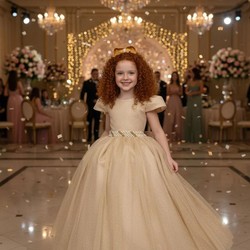 Vestido Luxo Longo - Dourado Brilhoso 