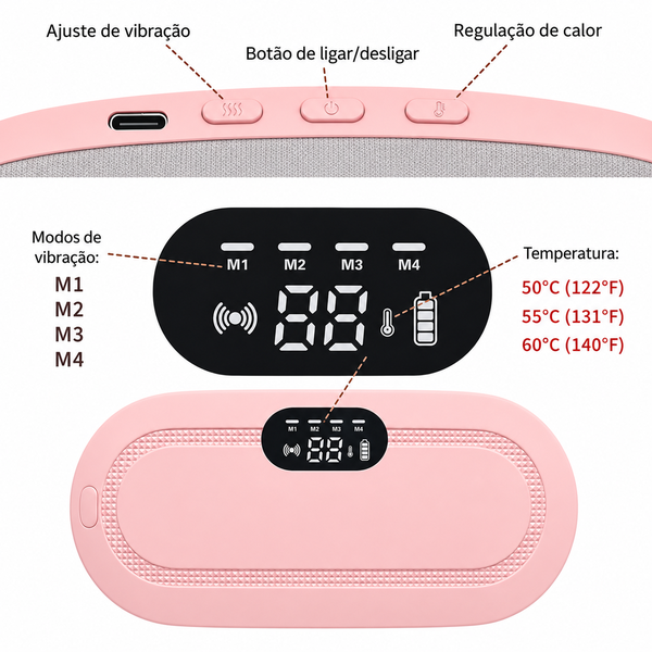 Massageador Elétrico para Alívio de Cólicas USB