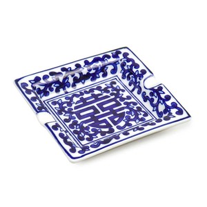 Cinzeiro de Porcelana para 2 Charutos Moulin - Azul