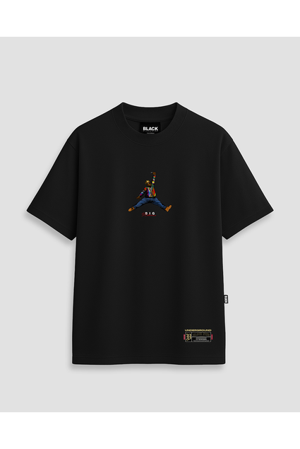 Camiseta Oversized Streetwear Big Jordan Notorious - Preta