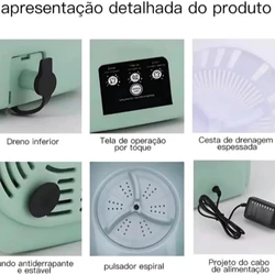 Mini máquina de lavar roupa dobrável portátil