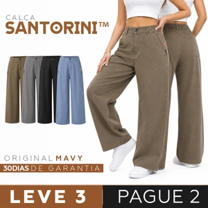 [Leve 3 Pague 2] Calça Feminina Santorini em Algodão e Seda Gelo (Moderna e Sofisticada!)
