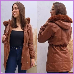 [Pague 1 Leve 2] Parka Feminina Premium Forrada com Ajuste na Cintura e Capuz Removível