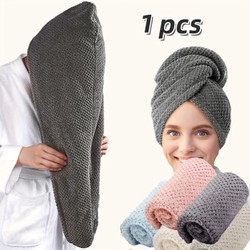 Toalha de cabelo de cor sólida Touca de cabelo seca texturizada 9,8 