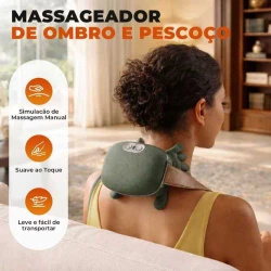 Massageador Elétrico 4D para Pescoço e Ombros com Aquecimento
