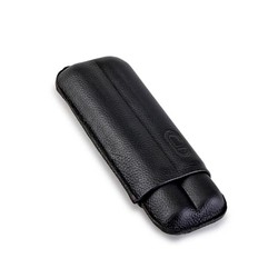 Porta 2 Charutos em Couro Crawdaut Long - Preto