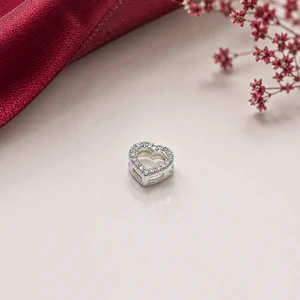 Pingente Galeri Zircônia Coração 0,80MM (15) BRANCA