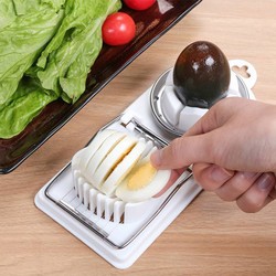 Cortador de ovo multifuncional com base pp, 2 em 1, fio de aço inoxidável, cortador de ovo para pendurar ferramentas acessórias de cozinha de alta qualidade