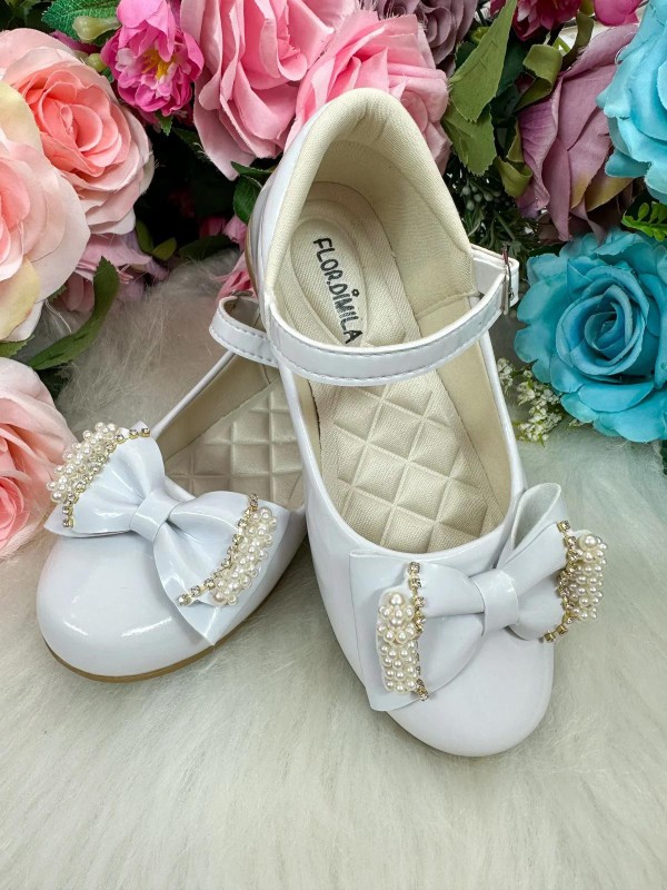 Sapatilha Flor Di Mila - Branca com Pérolas