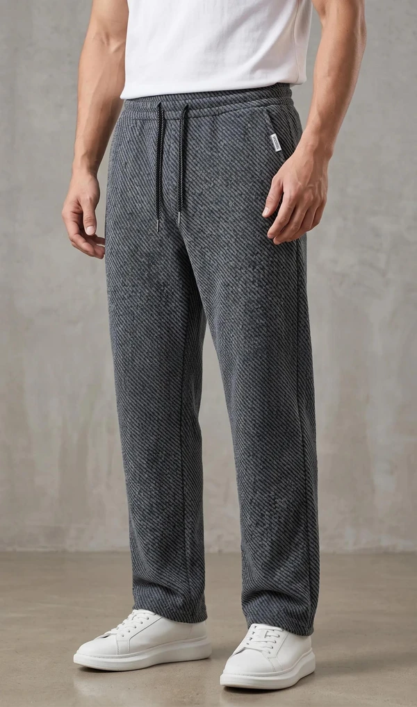 [Pague 2, Leve 4] Calça Tuesday Masculina em Algodão, Poliéster e Malha Texturizada de Caimento Reto com Cós Elástico e Cordão Trançado