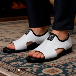 [COMPRE 1 E LEVE 2] Sandália Masculina em Couro – Elegante, Macia e e Respirável