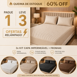 ProtectSoft™ – Pague 1, Leve 3 | Capa Impermeável Premium + 2 Fronhas [OFERTA LIMITADA 🔥]