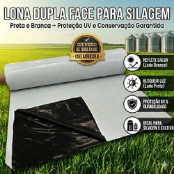 Lona Dupla Face Preta E Branca 200 Micras 12x16 Metros