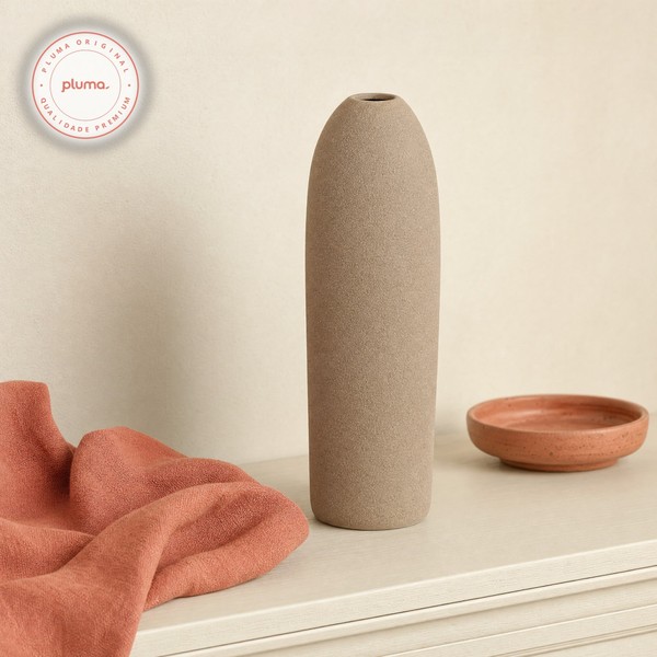 Vaso em Cerâmica Marrom 34cm
